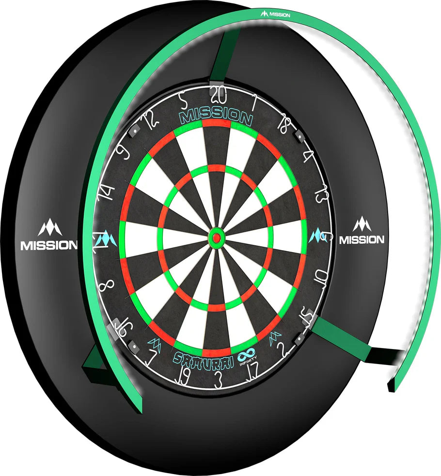 Mission Torus 270 Dartboard Lighting, Bright Light, Green Ring