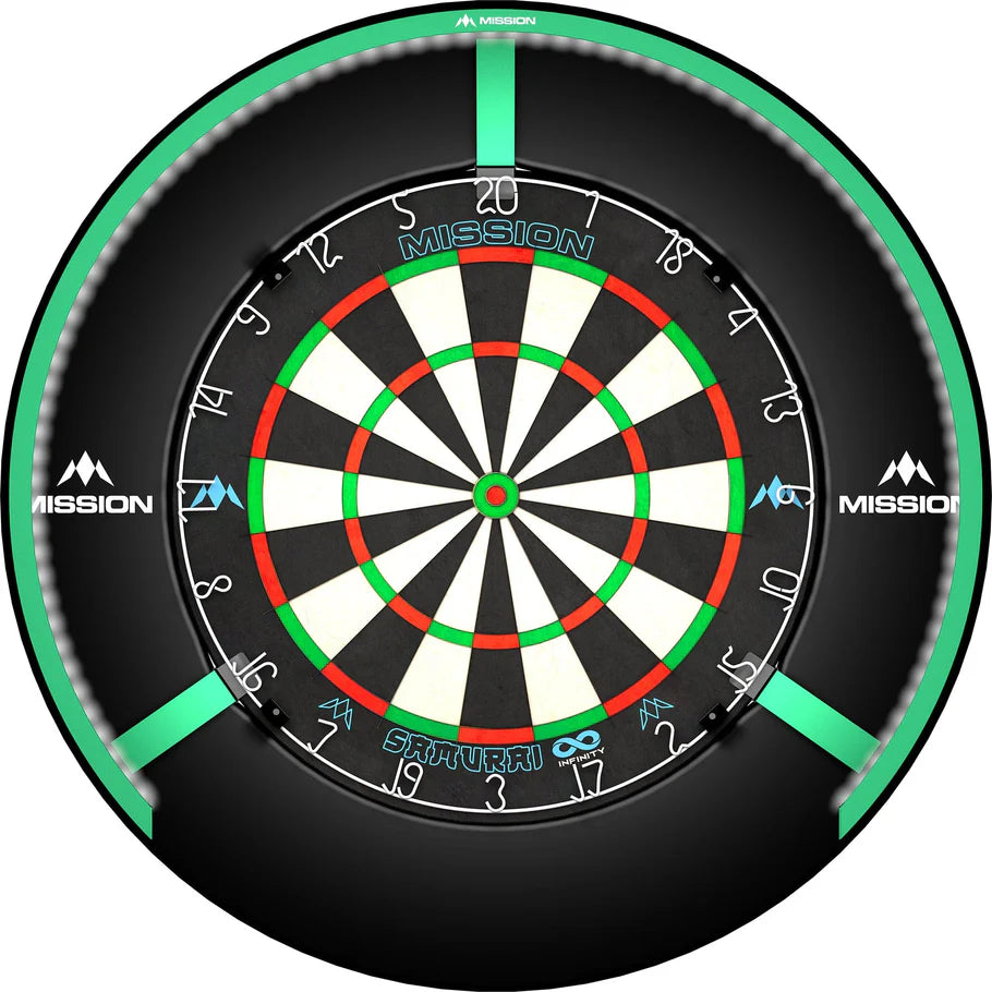 Mission Torus 270 Dartboard Lighting, Bright Light, Green Ring