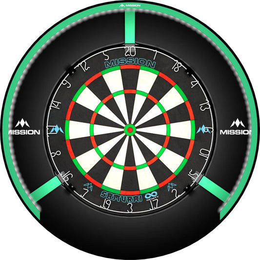 Mission Torus 270 Dartboard Lighting, Bright Light, Green Ring