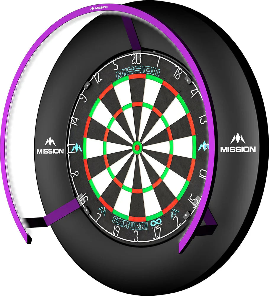 Mission Torus 270 Dartboard Lighting, Bright Light, Purple Ring