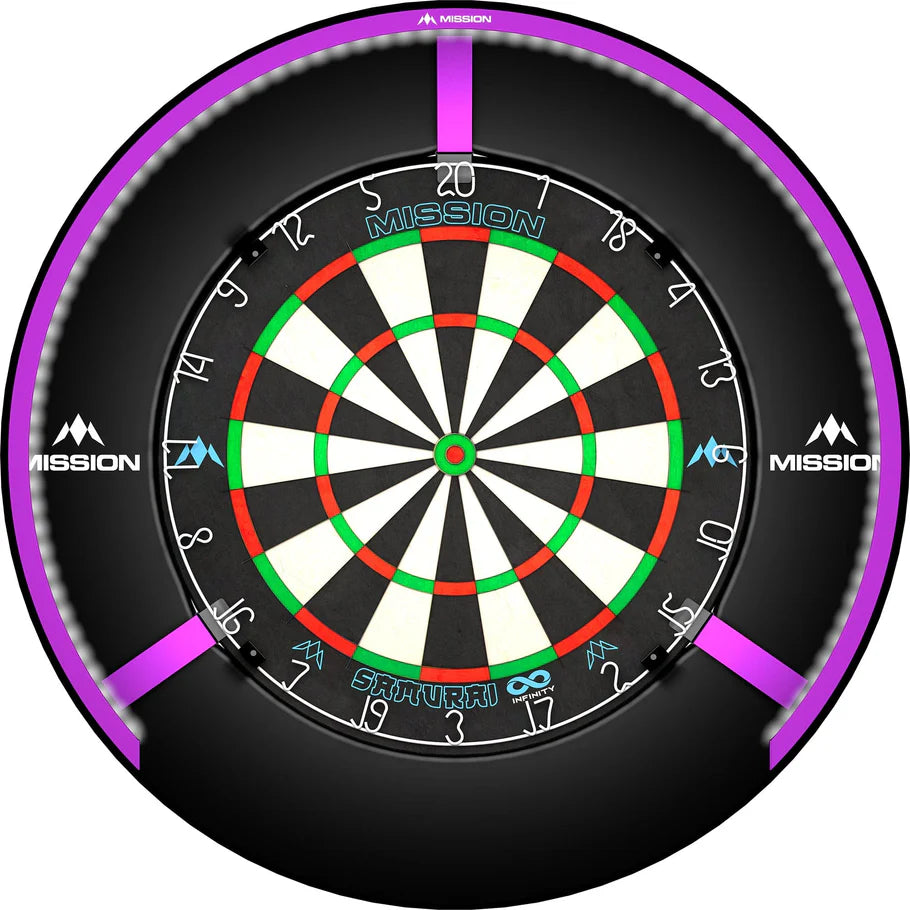 Mission Torus 270 Dartboard Lighting, Bright Light, Purple Ring