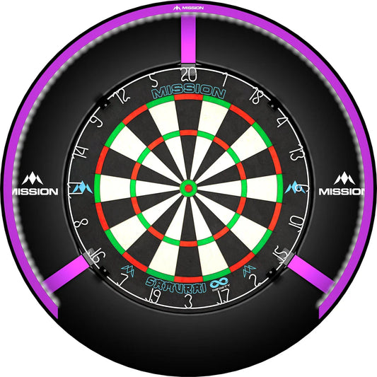 Mission Torus 270 Dartboard Lighting, Bright Light, Purple Ring