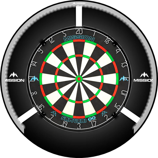 Mission Torus 270 Dartboard Lighting, Bright Light, Silver Ring
