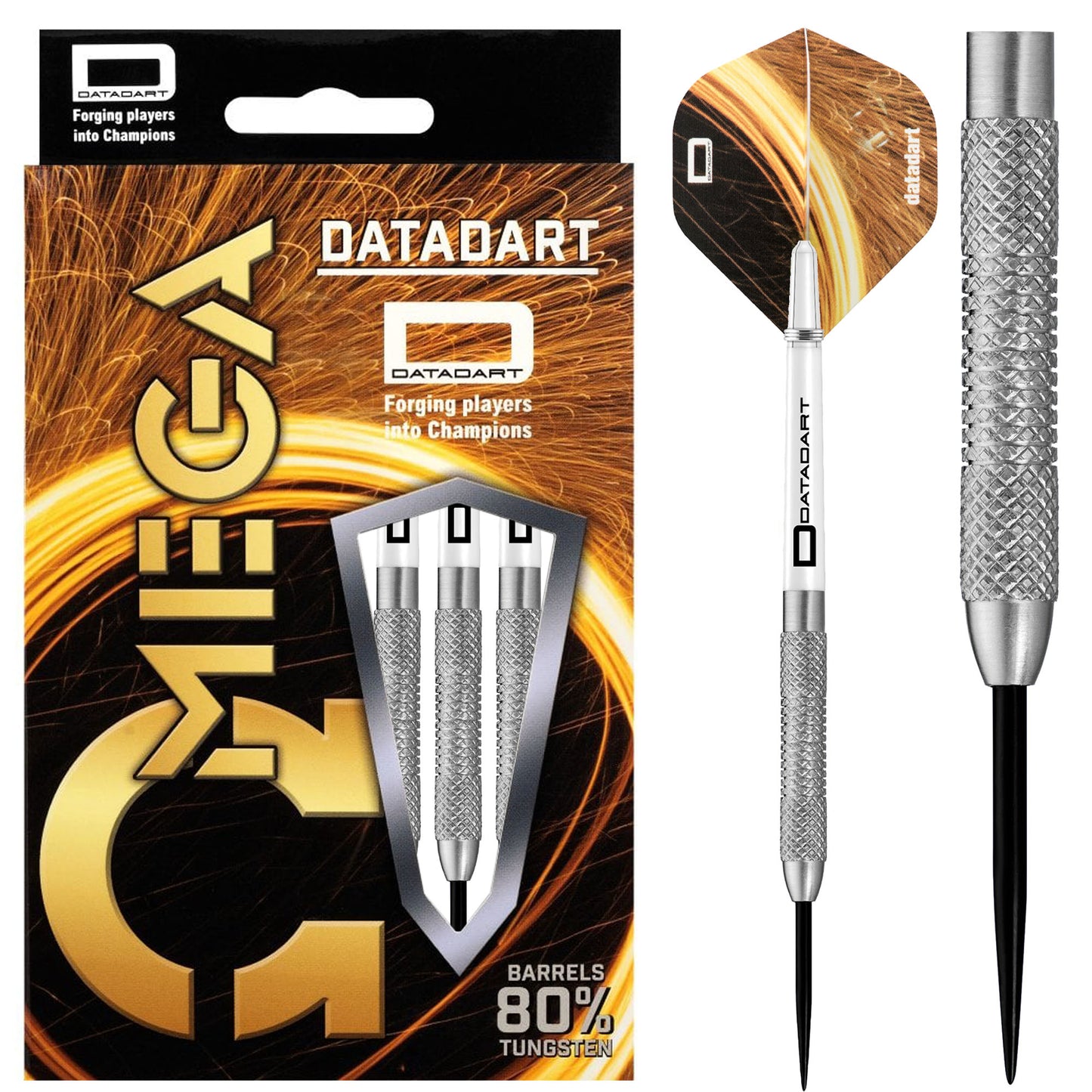 Datadart Omega 18 Gram Steel Tip Darts, 80% Tungsten
