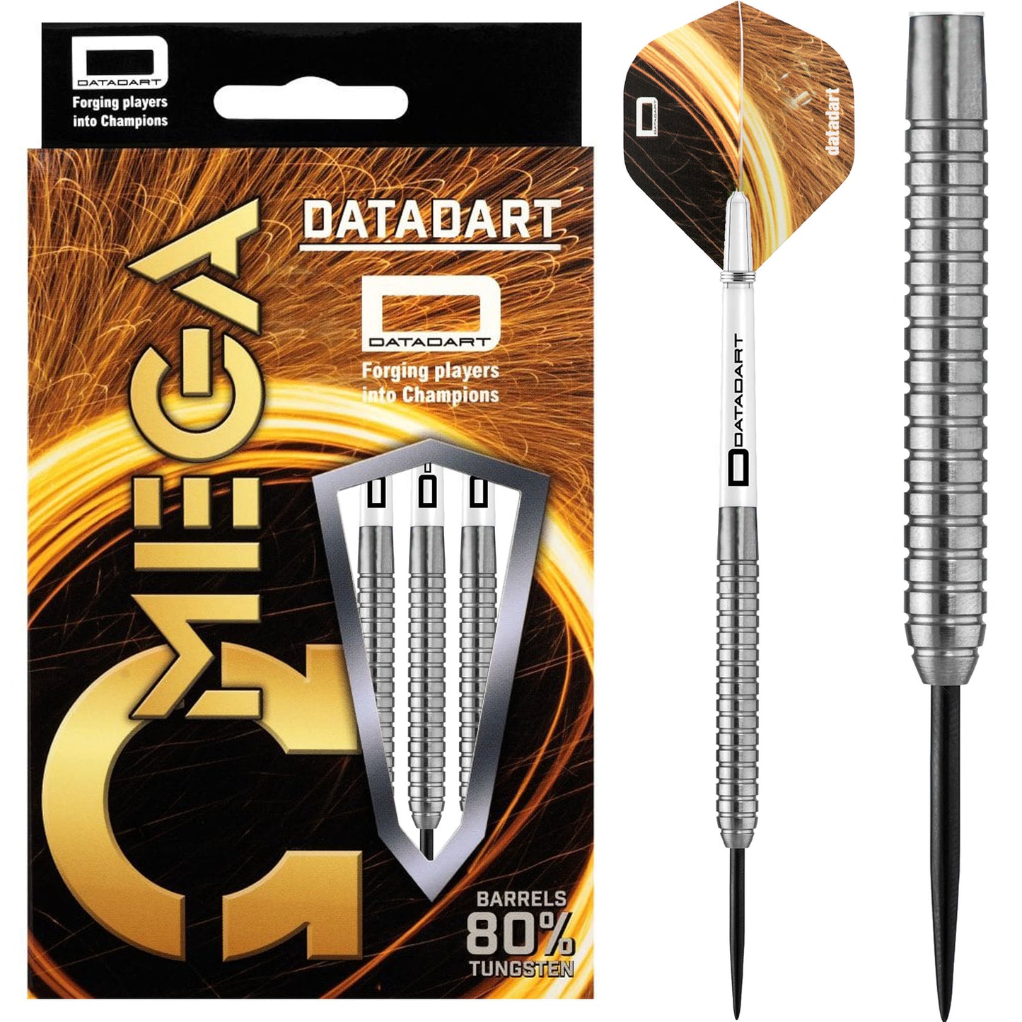 Datadart Omega 24 Gram Steel Tip Darts, 80% Tungsten