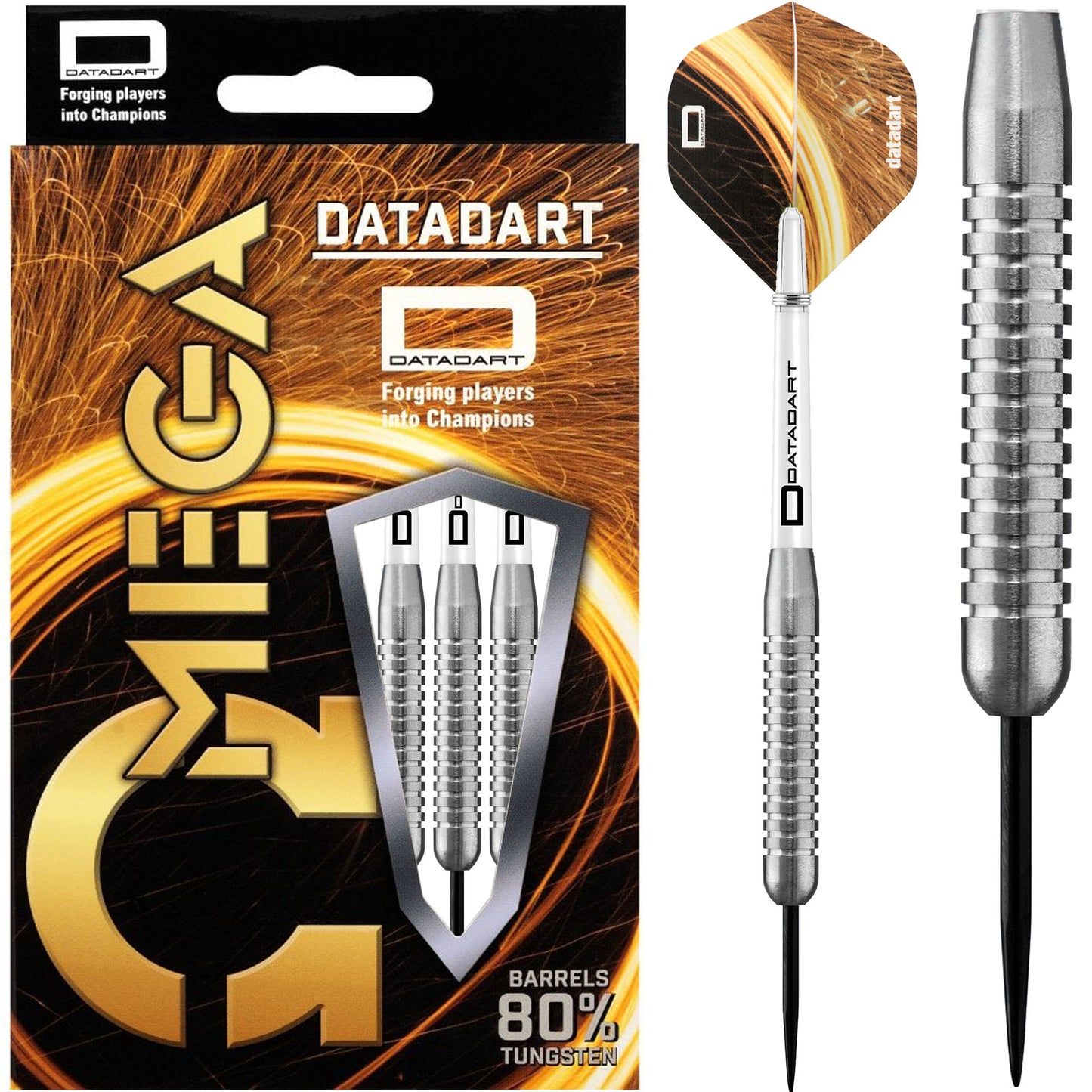 Datadart Omega 30 Gram Steel Tip Darts, 80% Tungsten
