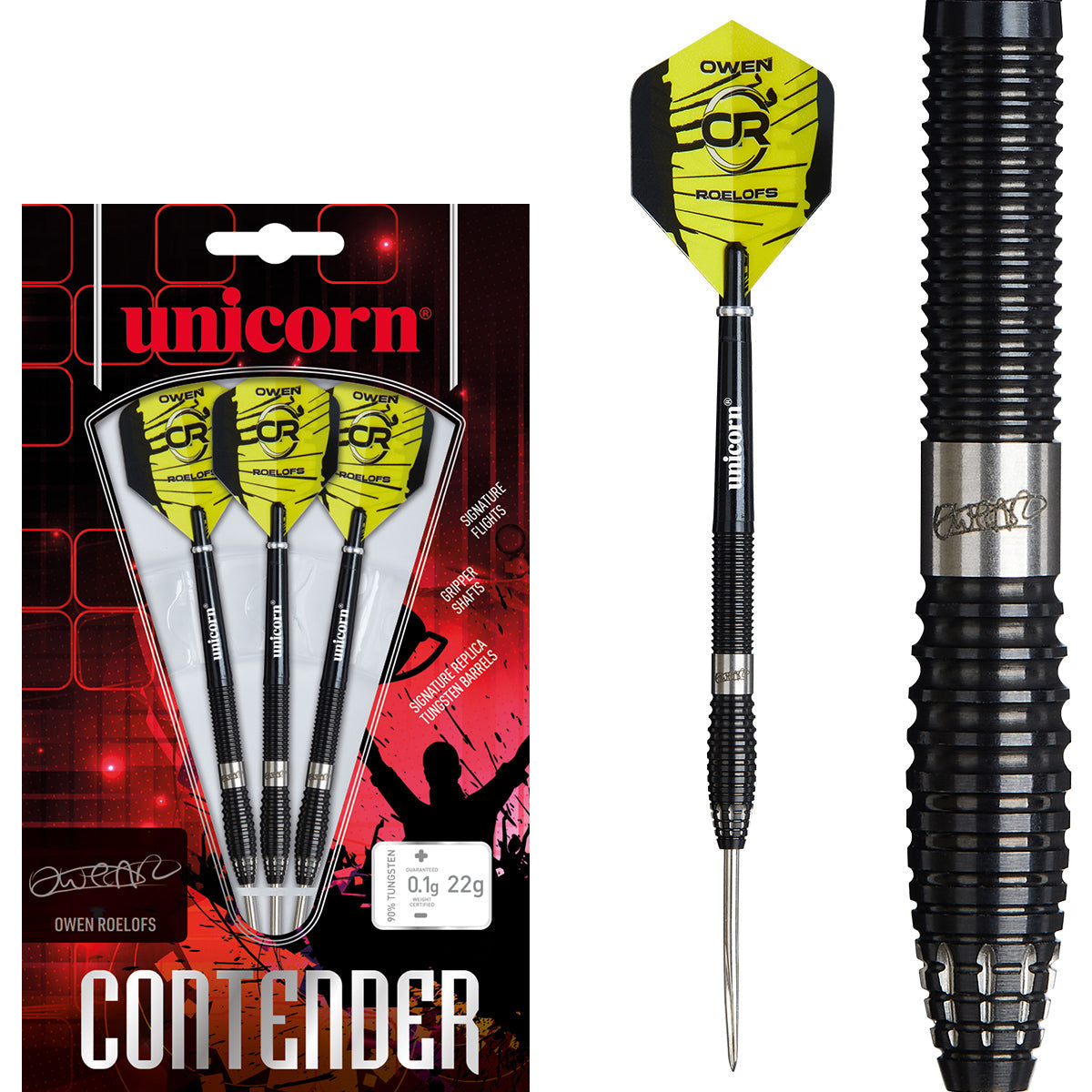 Owen Roelofs 90% Tungsten Steel Tip Darts by Unicorn