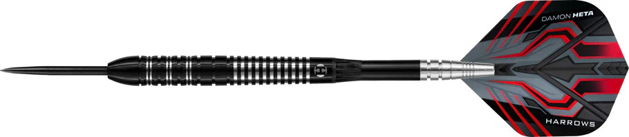 Harrows Damon Heta The Heat Black Steel Tip Darts, 90% Tungsten
