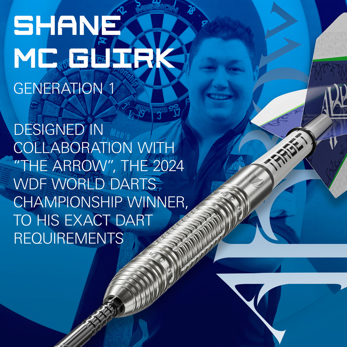 Shane McGuirk 90% Tungsten SP Steel Tip Darts by Target