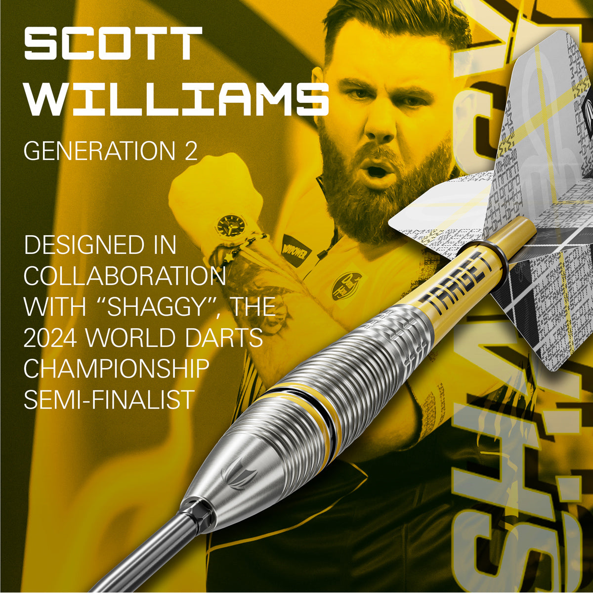 Scott Williams G2 90% Tungsten SP Steel Tip Darts by Target