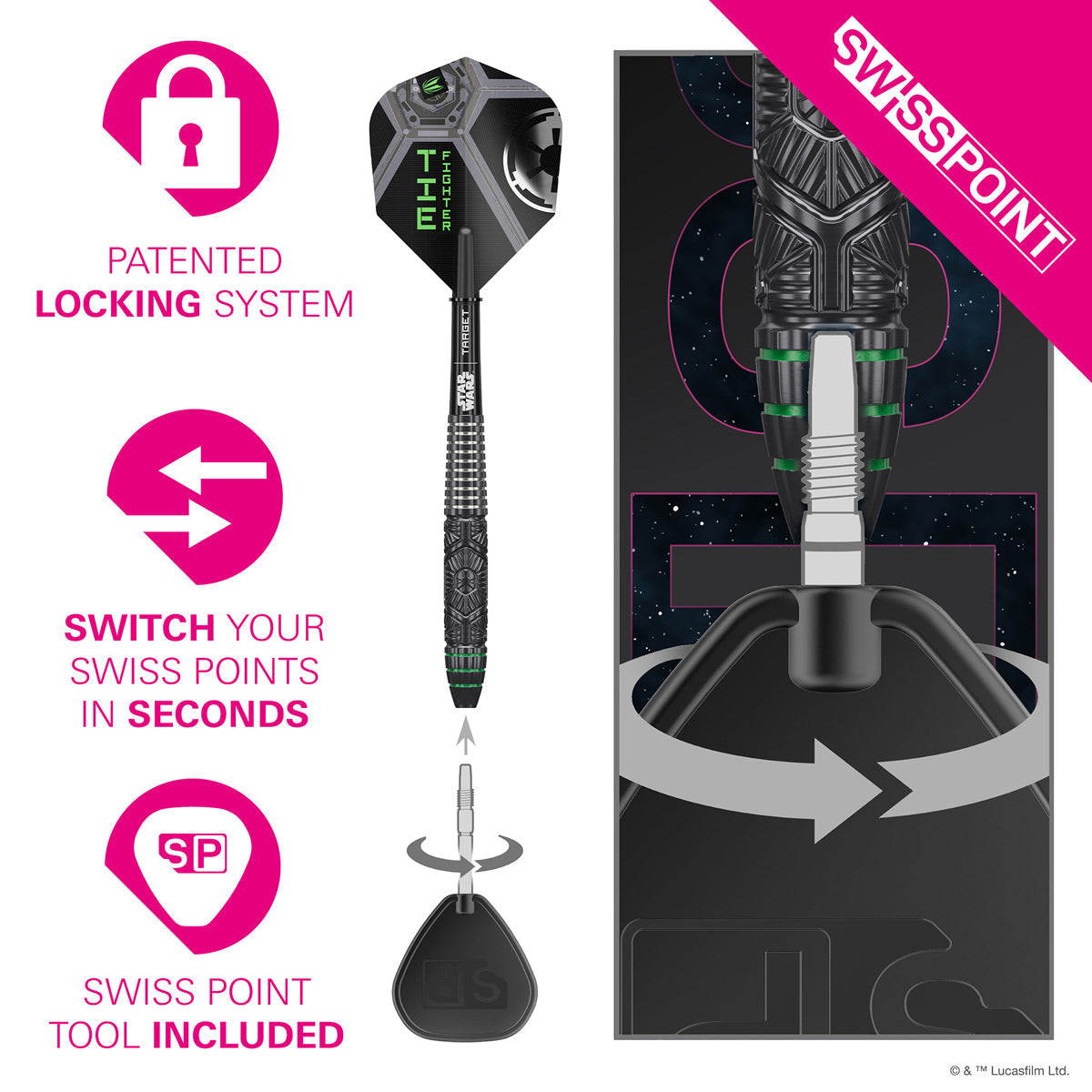 STAR WARS™ | TARGET Tie Fighter 90% Tungsten Steel Tip Darts