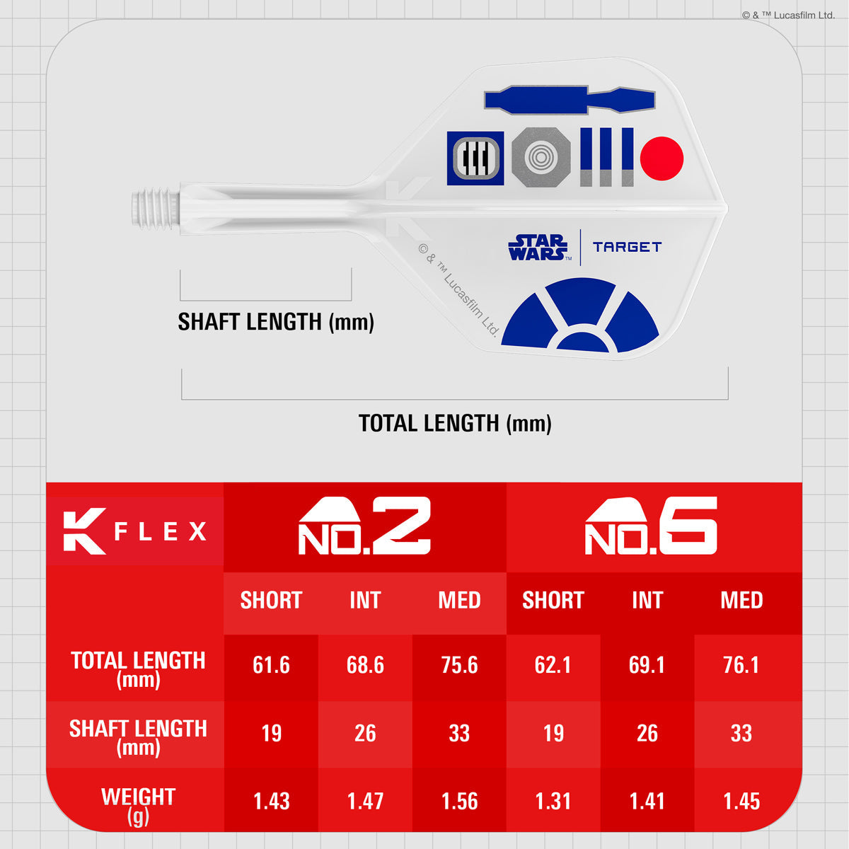 STAR WARS™ | TARGET R2-D2 K-Flex No6 Integrated Flights and Shafts