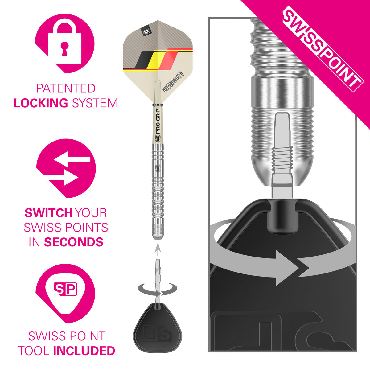 Dimitri van den Bergh G2 90% Tungsten Steel Tip Darts by Target