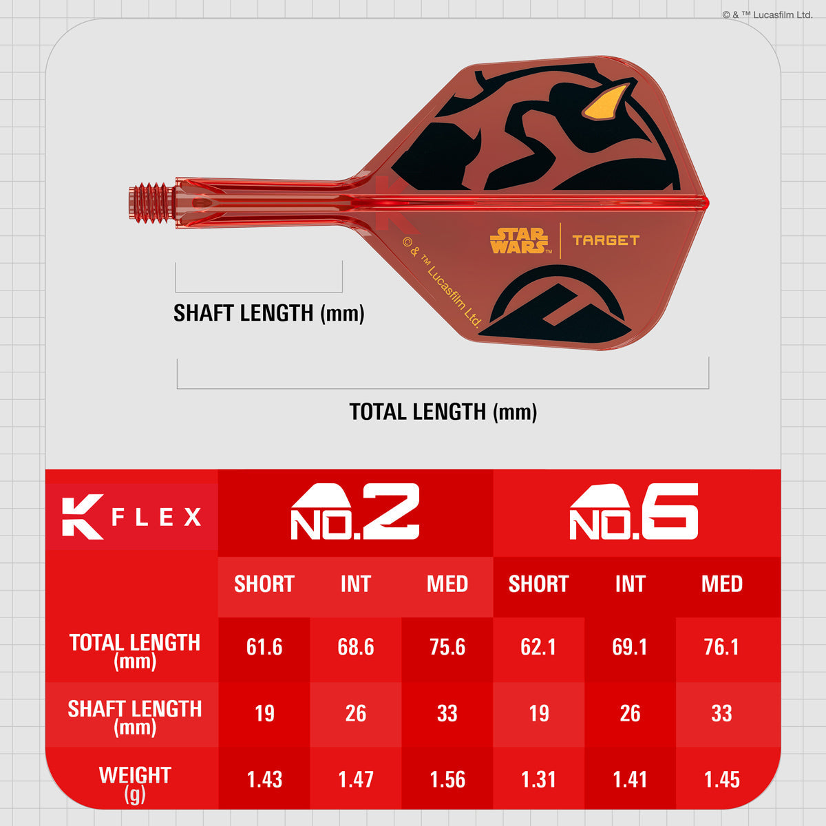 STAR WARS™ | TARGET Darth Maul K-Flex No2 Integrated Flights and Shafts
