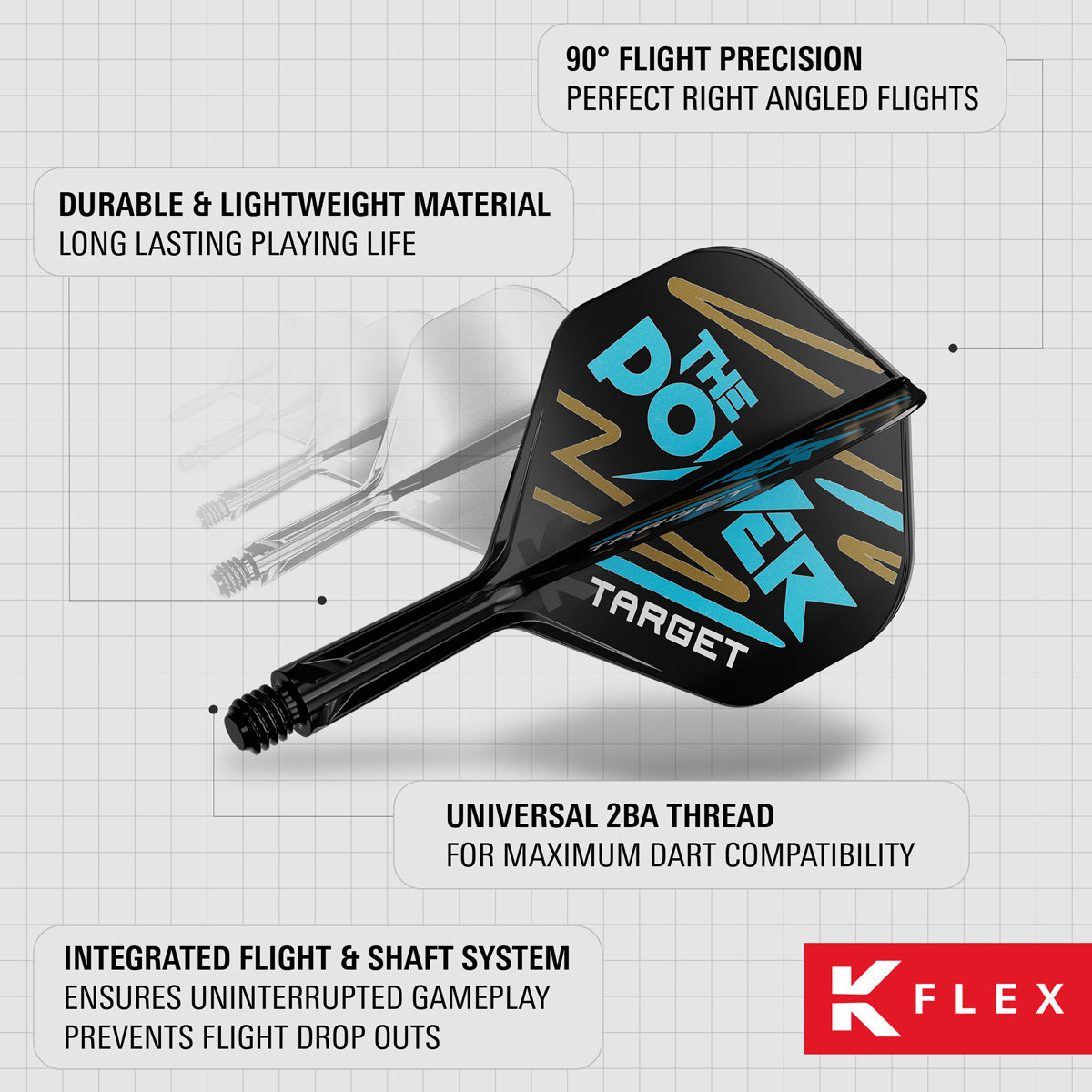 Phil Taylor No2 K-Flex One Piece Dart Flights by Target