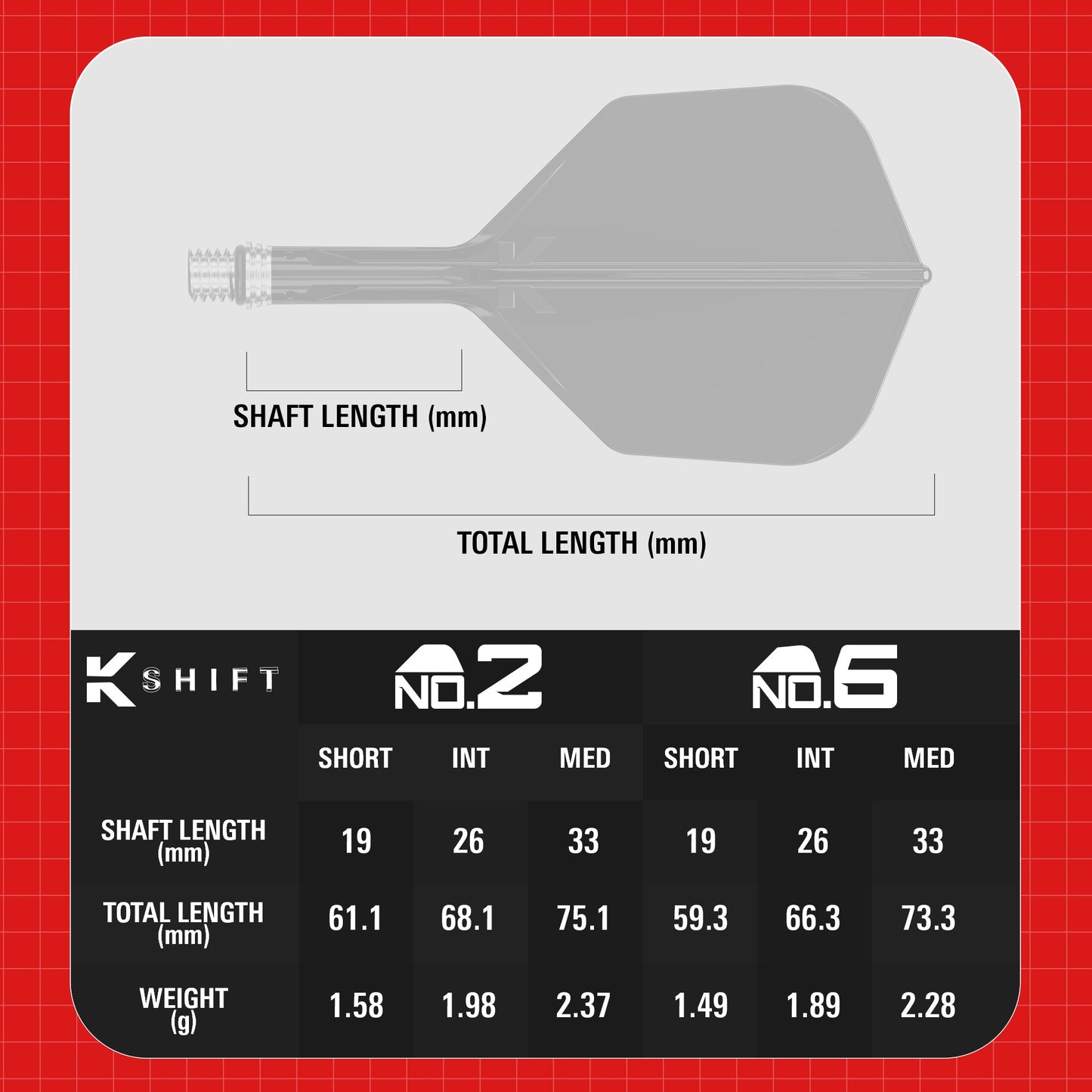 Target K-Shift Clear No6 Spinning Integrated Flights & Shafts