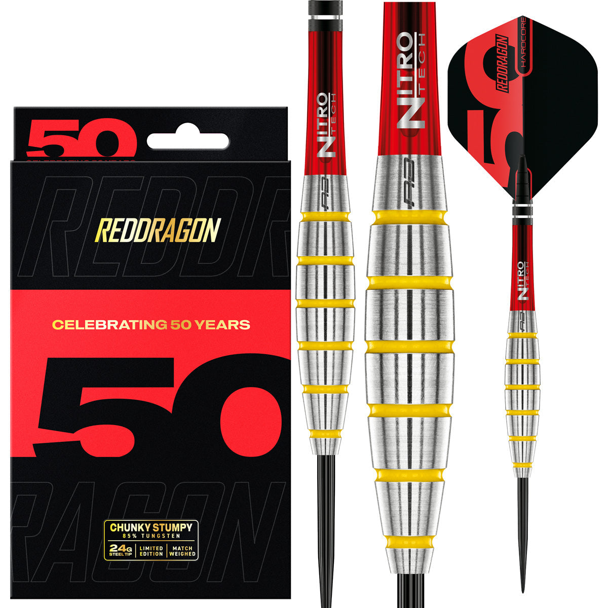 Red Dragon Chunky Stumpy 3 85% Tungsten Steel Tip Darts