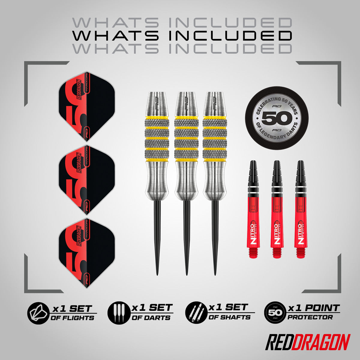 Red Dragon Chunky Stumpy 7 85% Tungsten Steel Tip Darts