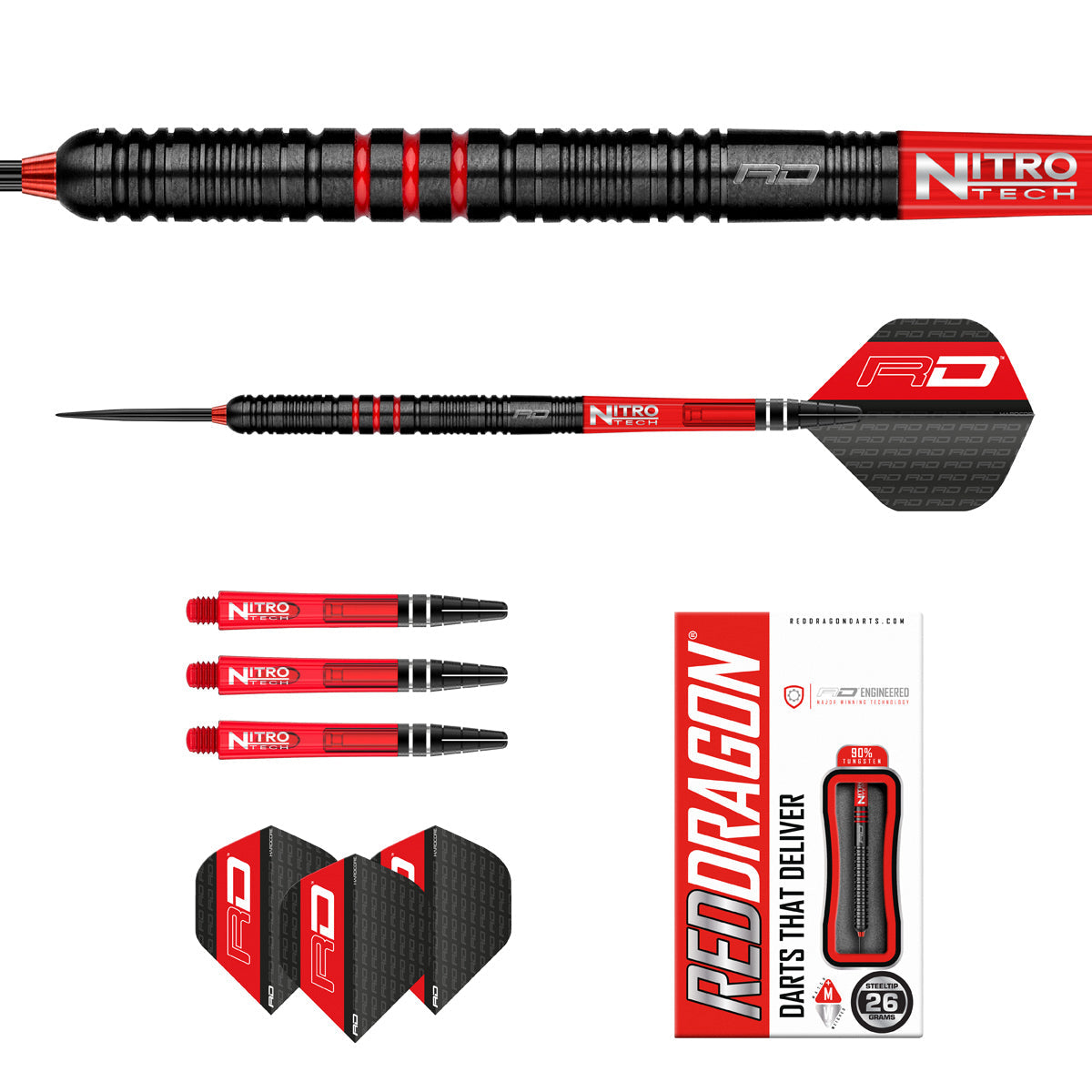 Milano RS 90% Tungsten Steel Tip Darts by Red Dragon