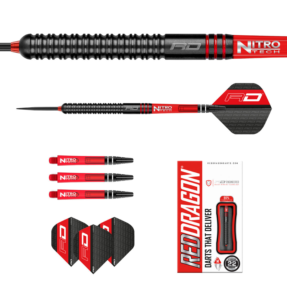 Milano RS 90% Tungsten Steel Tip Darts by Red Dragon