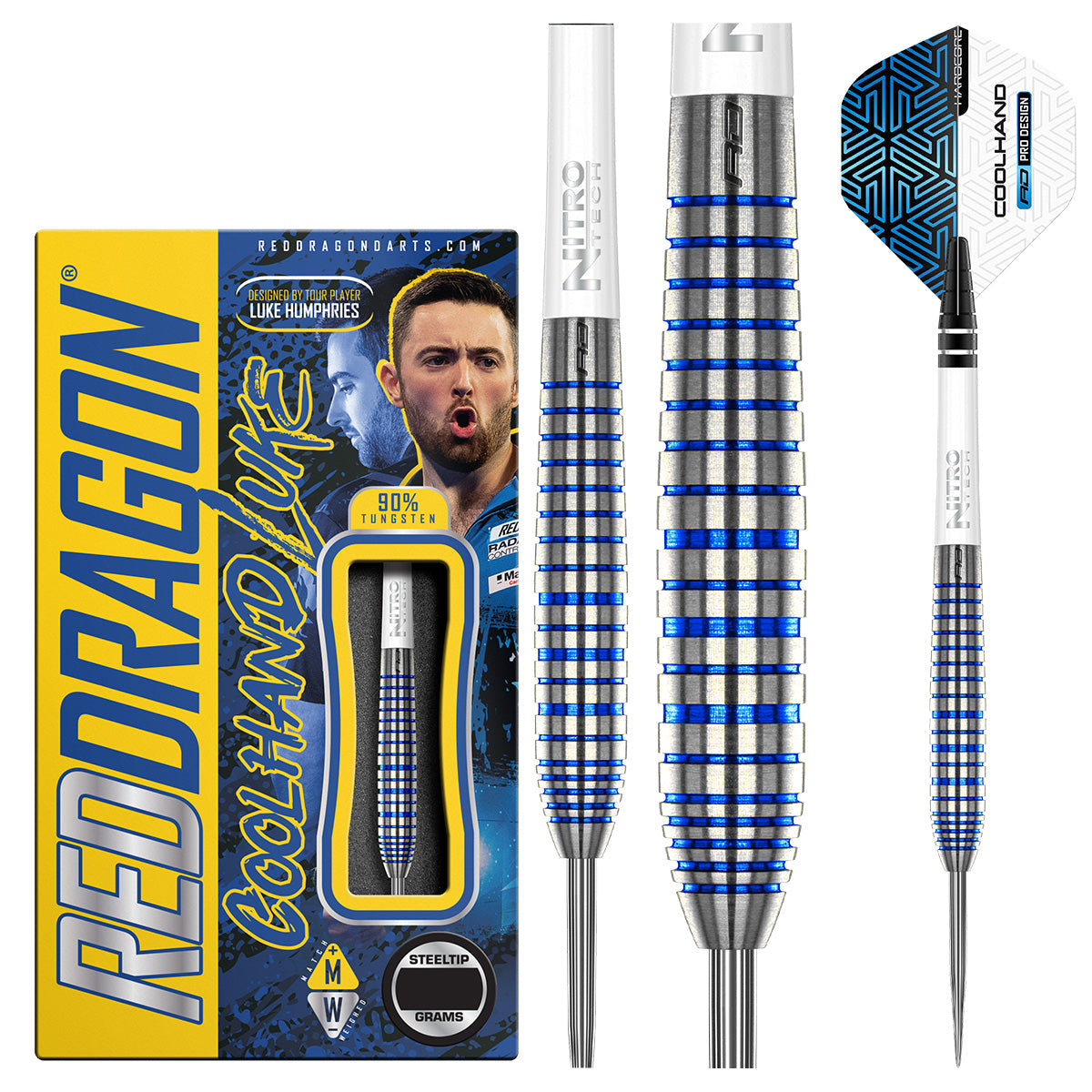 Luke Humphries TX3 Cool Blue SE 90% Tungsten Steel Tip Darts by Red Dragon