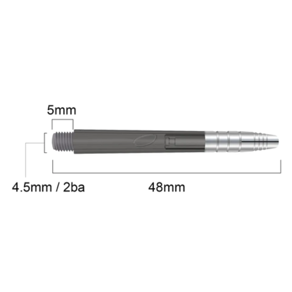 Rebel Darts Polymer and Aluminium Dart Shafts, Black, Medium Length