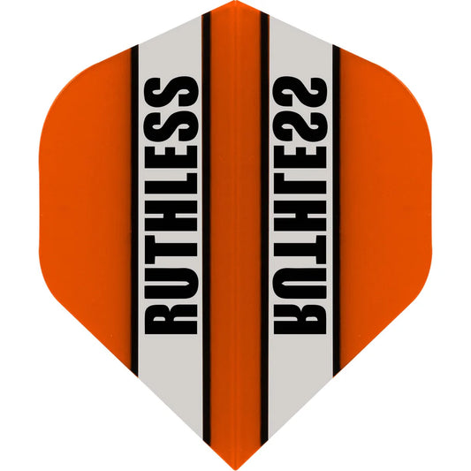 Ruthless Clear Panel Dart Flights, Orange, No 2 Shape, 100 Micron
