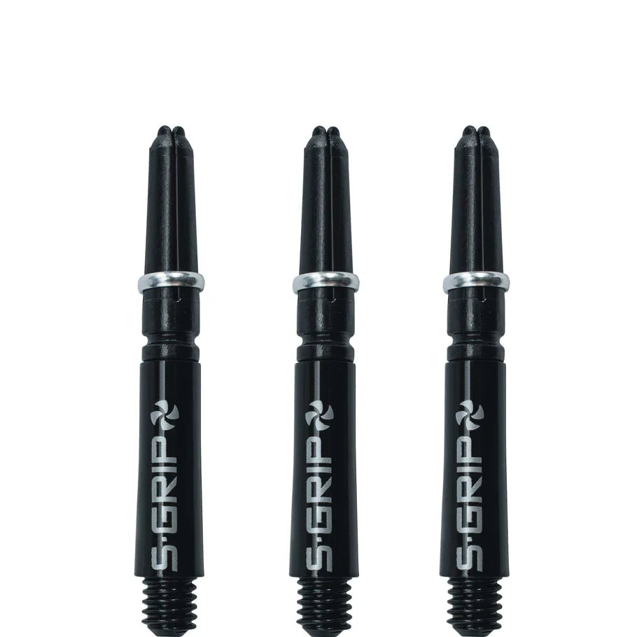 Harrows Supergrip Spin Black and Silver Shafts