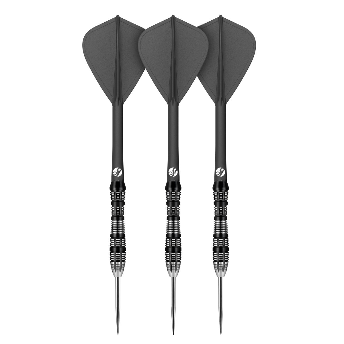 Shot Flight Deck One Piece Dart Flight and Shaft System Black Kite