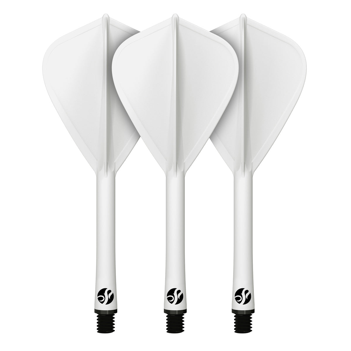 Shot Flight Deck One Piece Dart Flight and Shaft System White Kite