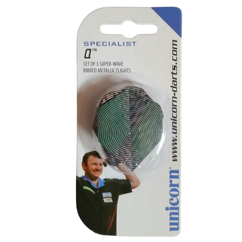 Unicorn Specialist Super Wave Ribbed Circles Metallic Dart Flights, No 2 Shape