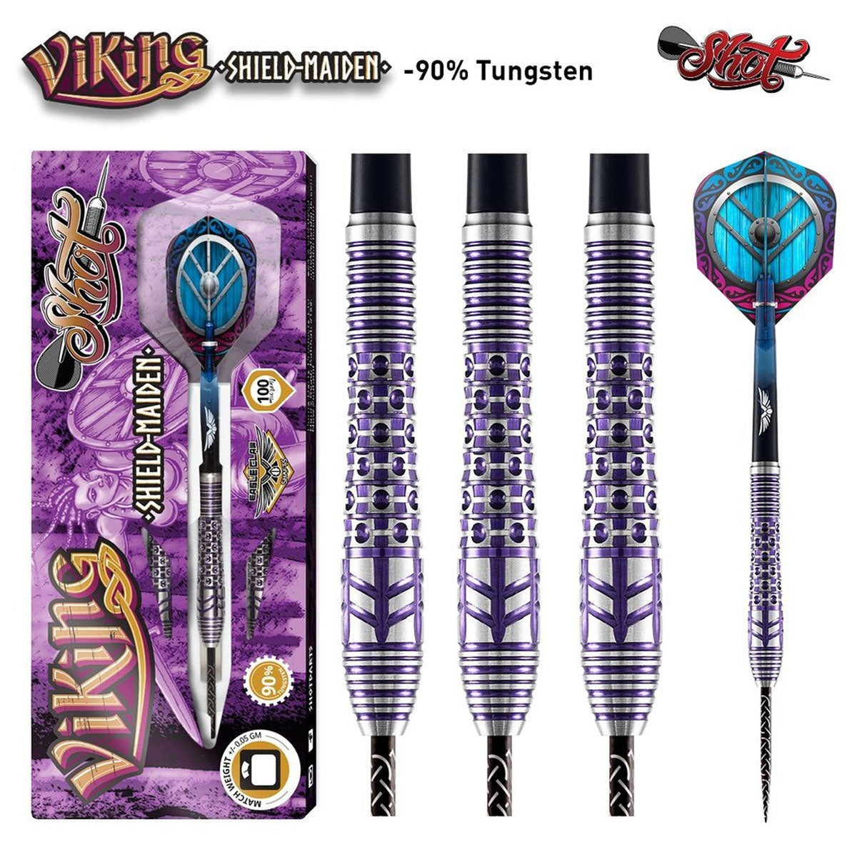 Viking Shield Maiden 90% Tungsten Steel Tip Darts by Shot