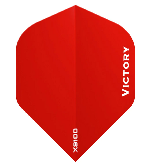 Victory XS100 Vista Dart Flights, Red, No 2 Shape, 100 Micron