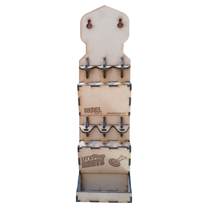 Compact Wooden Dart Holder with Accessories Storage