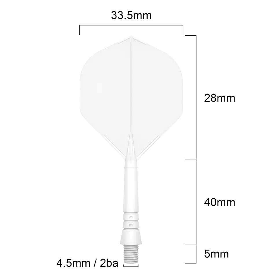 Integrated Flights and Shafts by Rebel Darts, White, 6 Pack