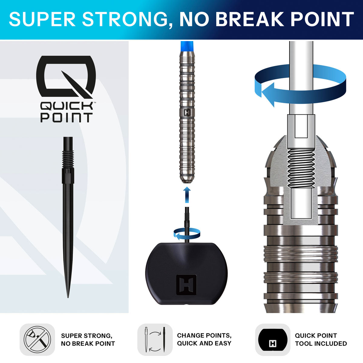 Harrows Flux Quick Point Pro Tungsten Steel Tip Darts