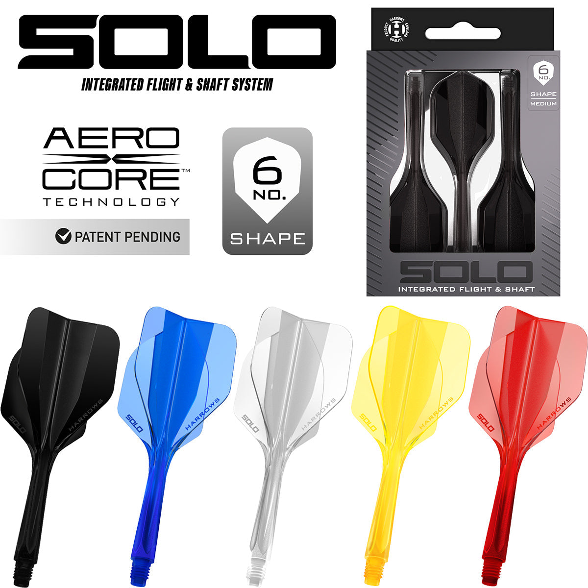 Harrows Solo No6 Integrated Flights & Shafts