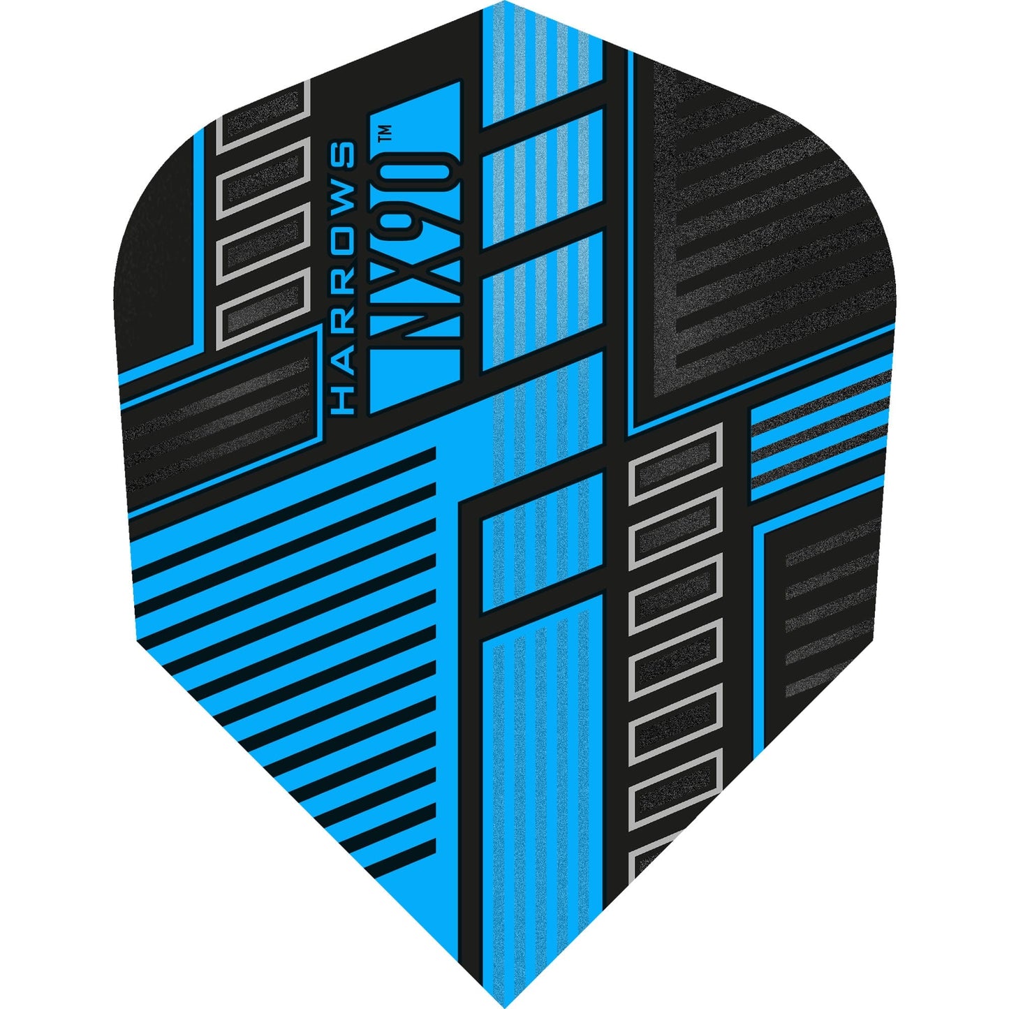 Harrows NX90 Dart Flights, Blue, No 6 Shape, 100 Micron