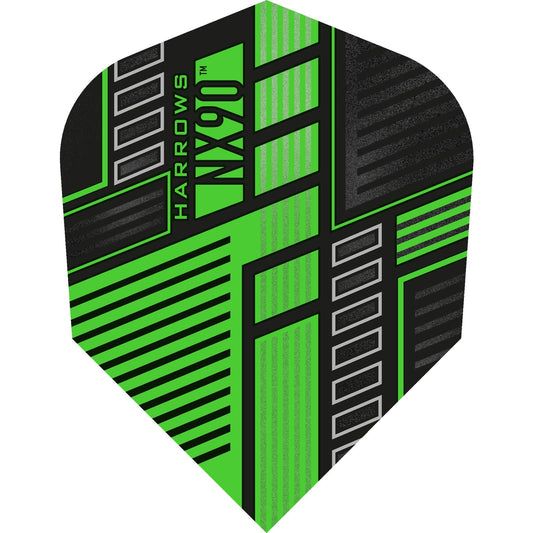 Harrows NX90 Dart Flights, Green, No 6 Shape, 100 Micron