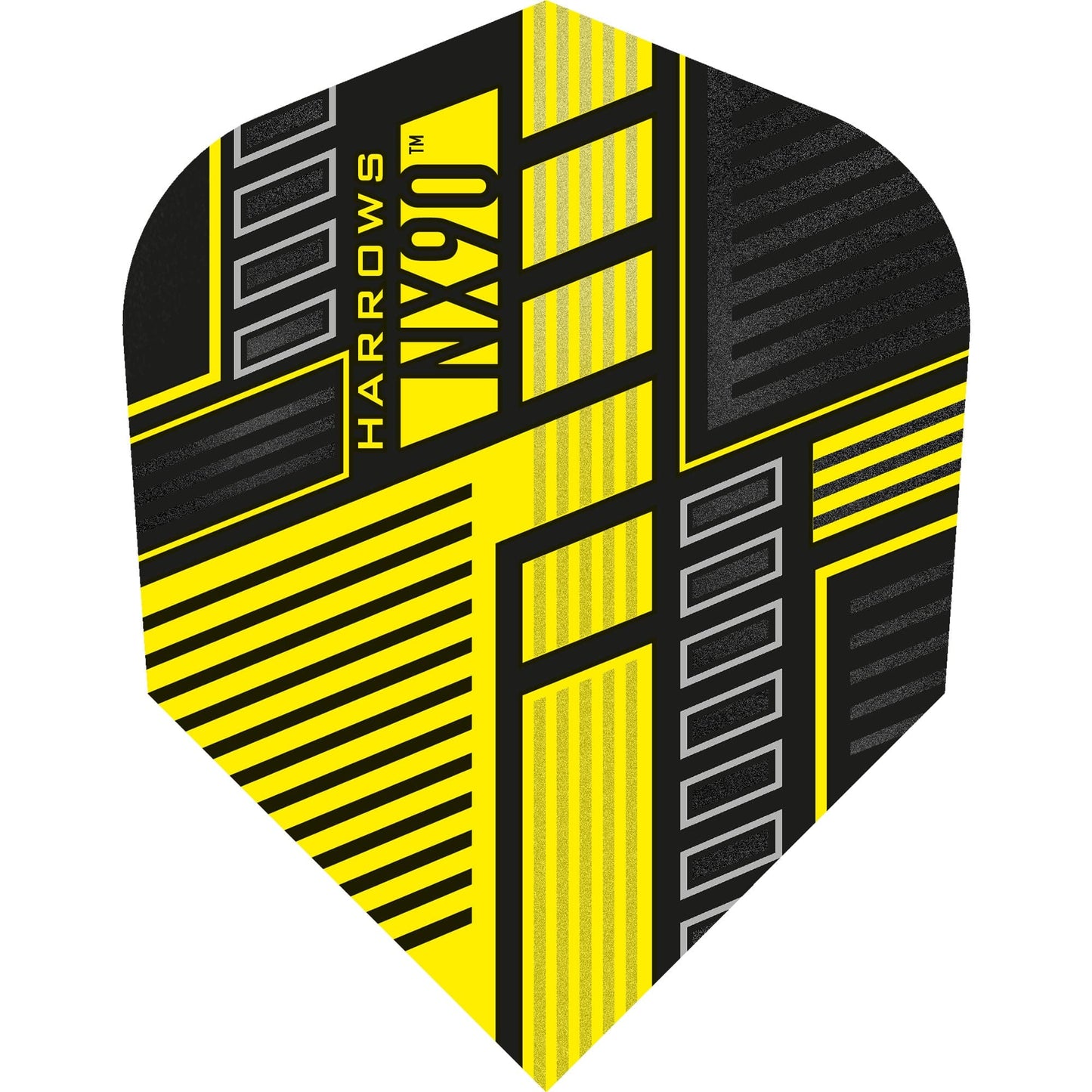 Harrows NX90 Dart Flights, Yellow, No 6 Shape, 100 Micron