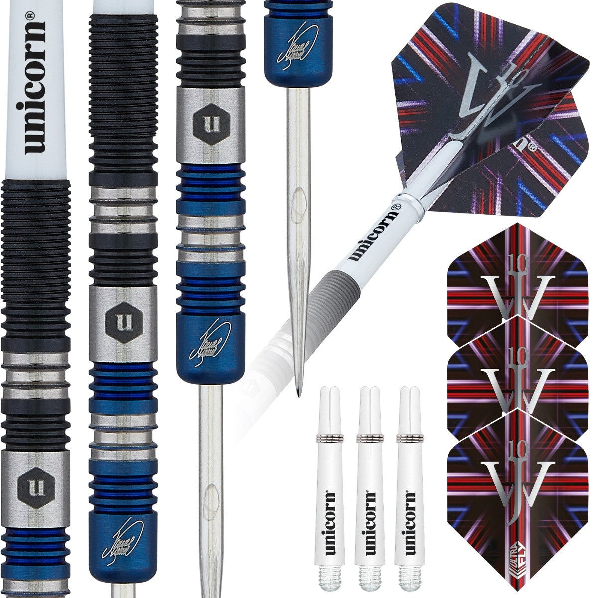 The Machine James Wade Two-Tone 90% Tungsten Steel Tip Darts by Unicorn