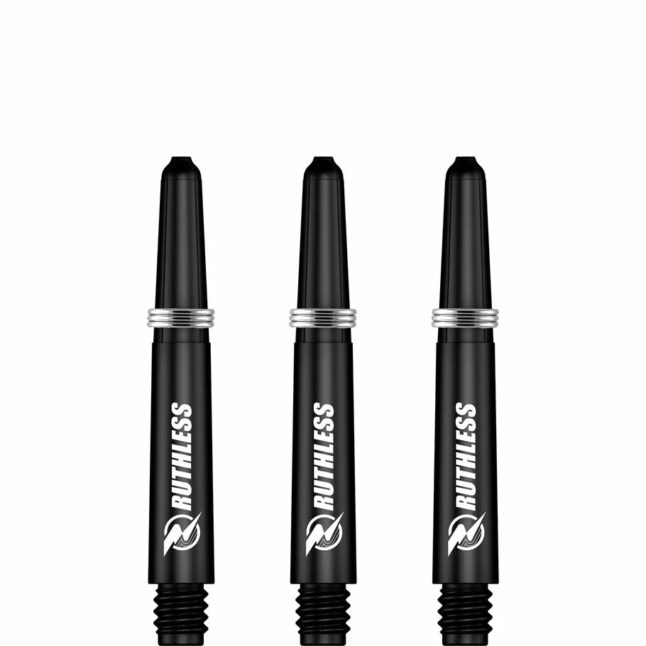Ruthless Deflectagrip Nylon Dart Shafts, Black, Short Length