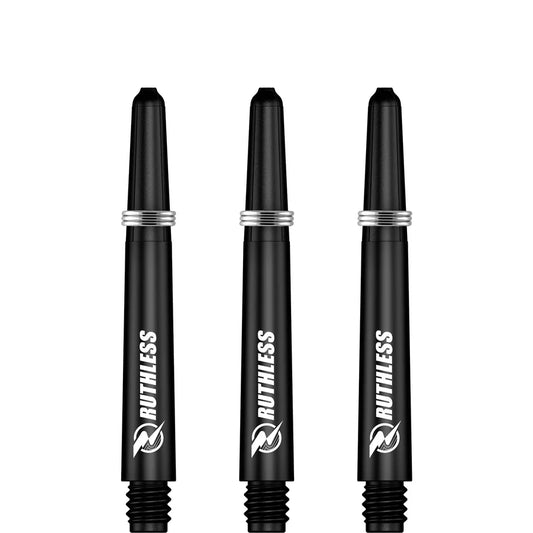 Ruthless Deflectagrip Nylon Dart Shafts, Black, Intermediate Length