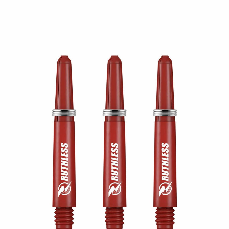 Ruthless Deflectagrip Nylon Dart Shafts, Red, Short Length