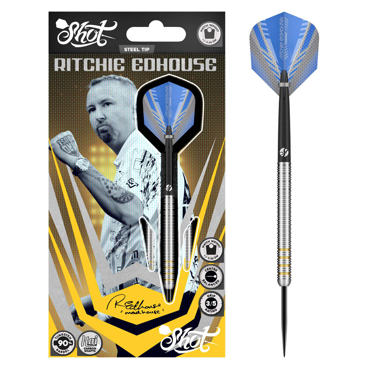 Shot Ritchie Edhouse 90% Tungsten Steel Tip Darts