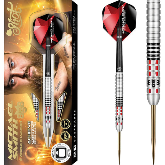 Shot Bully Boy Achieve 26 Gram Steel Tip Darts, Michael Smith, 90% Tungsten