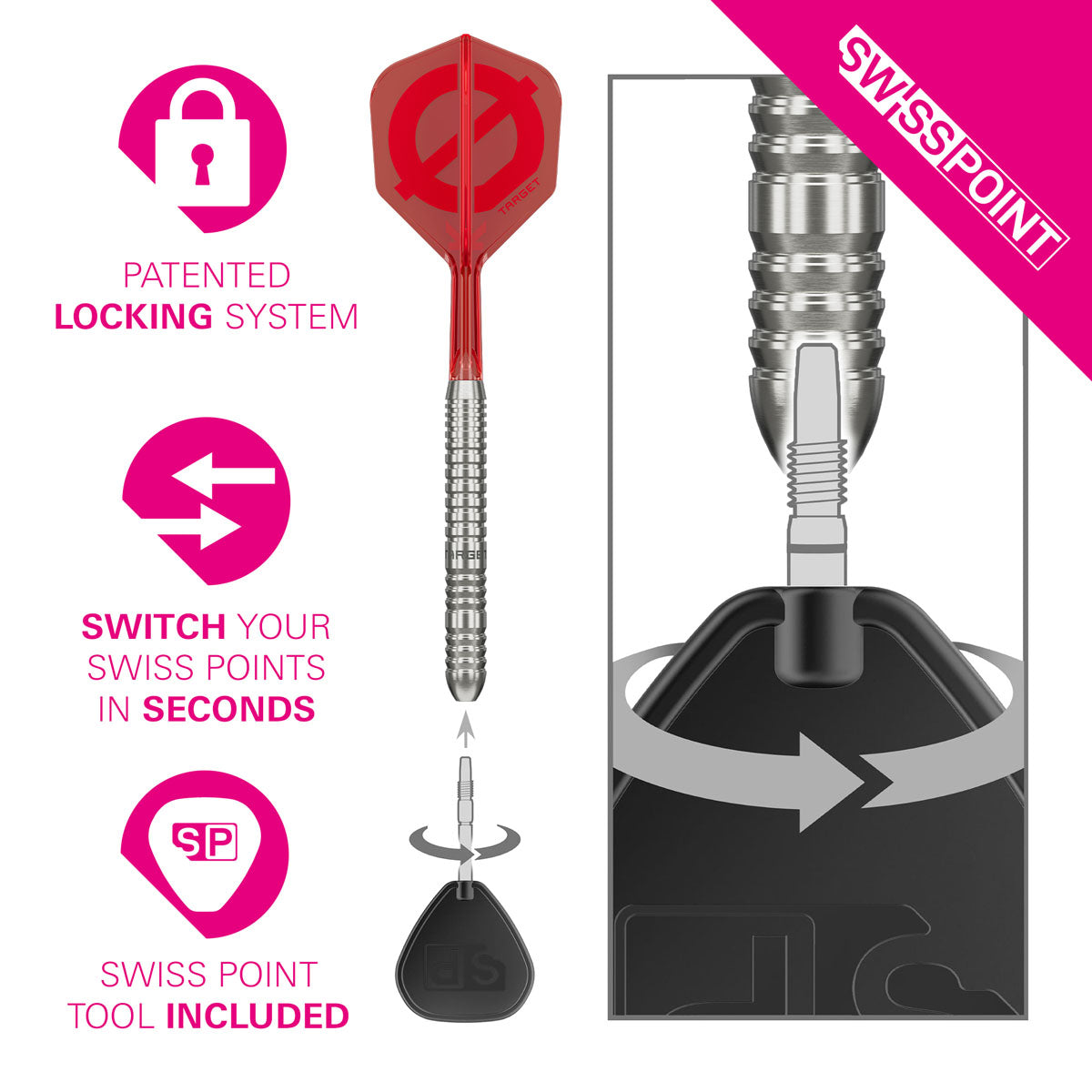 Target Group O 03 Swiss Point 50% Tungsten Steel Tip Darts