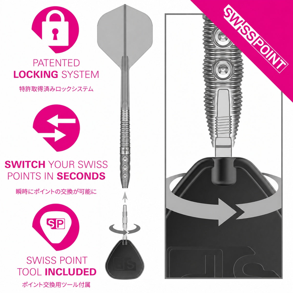 Diamond G3 90% Tungsten Steel Tip Darts by Target Japan