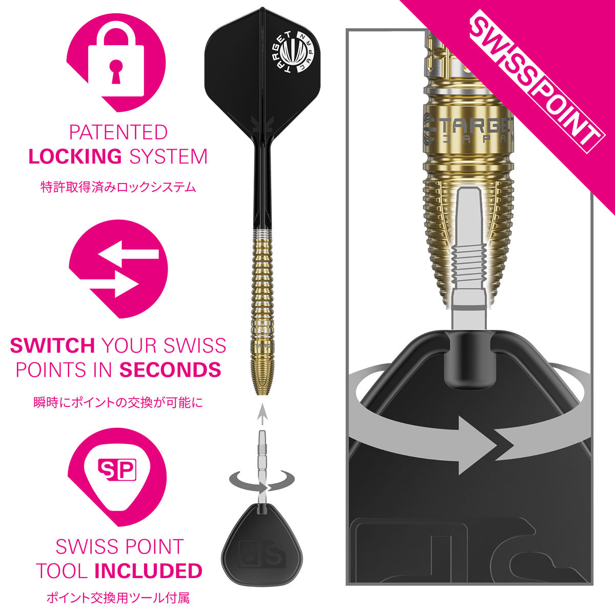 Target Japan Harith Lim Hot Shot G3 90% Tungsten Swiss Point Steel Tip Darts