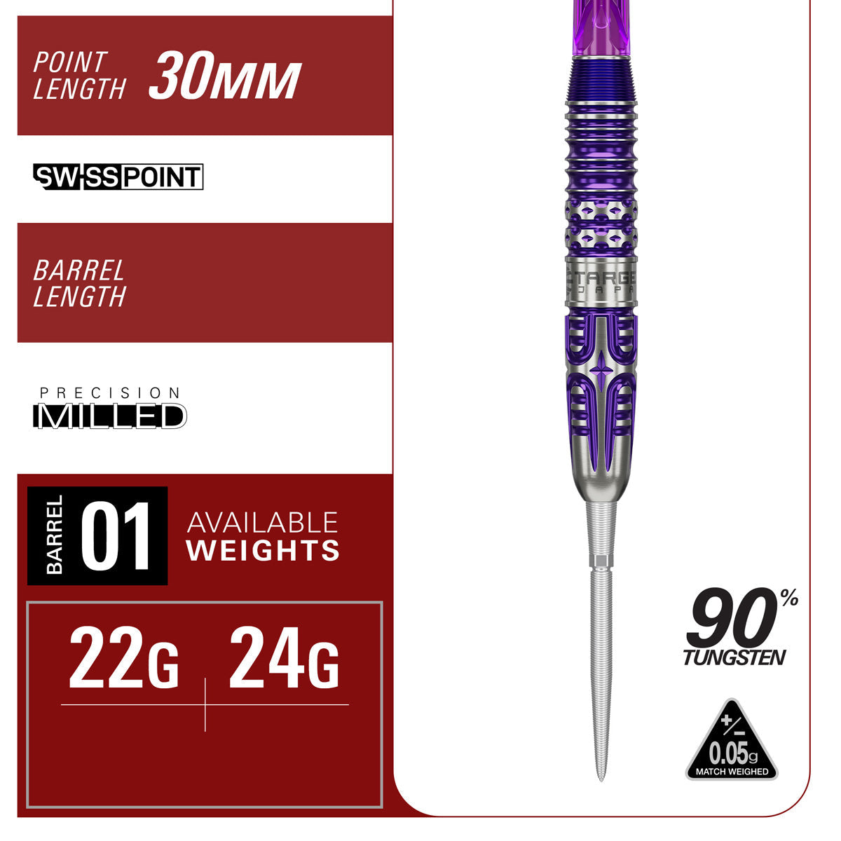 Target Japan Kasumi Sato Endeavour G3 90% Tungsten Swiss Point Steel Tip Darts